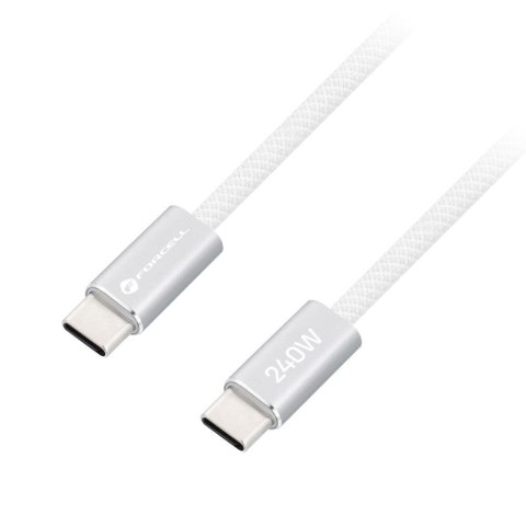 Kabel USB C do USB C Forcell F-Energy QC4.0 PD 5A 240W Cafule Color 2 m CBN1 biały