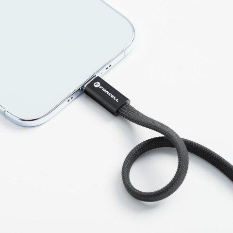 Kabel USB C do USB C Forcell F-Energy QC4.0 PD 5A 240W Cafule Flat 1,2 m CCFN23 czarny