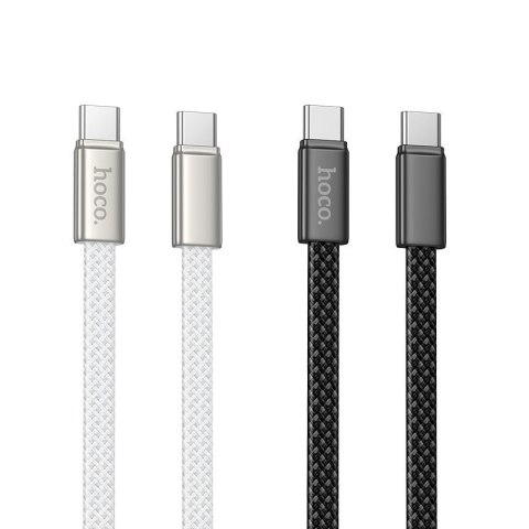 Kabel USB C do USB C Hoco 3A 60W płaski 1 m X125 czarny