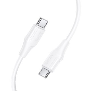 Kabel USB C do USB C Hoco 3A 60W silikonowy 1 m X124 biały