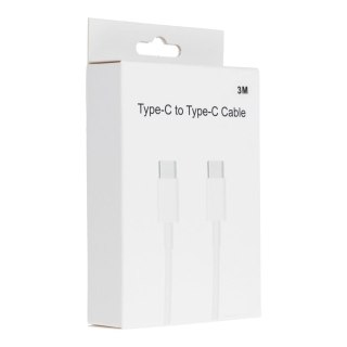 Kabel USB C do USB C PD QC3.0 3A 30W 3 m HD26 box biały