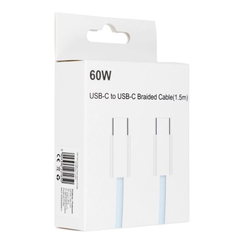 Kabel USB C do USB C PD QC3.0 3A 60W 1,5 m C263 niebieski