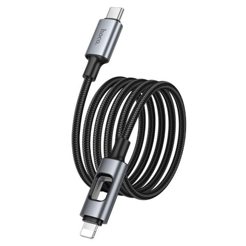Kabel USB z diodami LED USB C do Lightning Hoco PD 27W 1,2 m U144 czarny