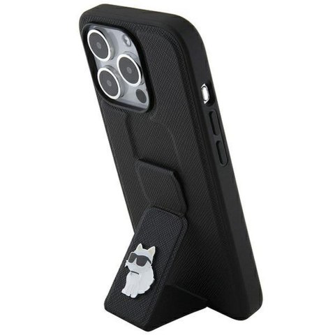 KARL LAGERFELD futerał do IPHONE 14 Pro Max KLHCP14XGSACHPK (Gripstand Saffiano choupette PIN) czarny