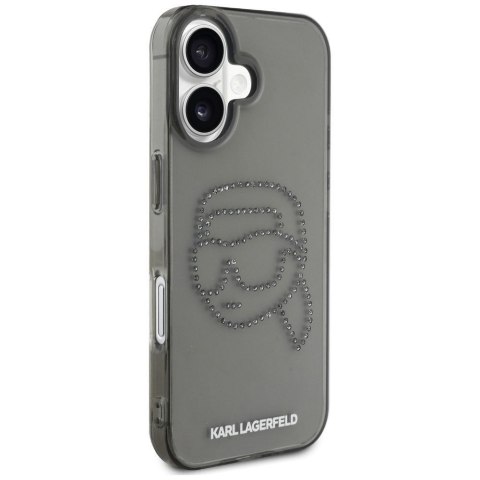 KARL LAGERFELD futerał do IPHONE 16 Pro KLHCP16LHKHDCELK (IML Rhinestones S K Head) czarny