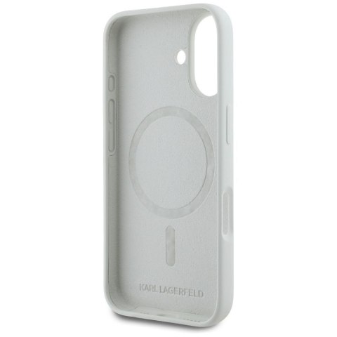 KARL LAGERFELD futerał do IPHONE 16 kompatybilny z MagSafe KLHMP16SSKCHTCE (Silicone KC Heads) beżowy