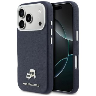 KARL LAGERFELD futerał do IPHONE 17 Pro Max kompatybilny z MagSafe KLHMP17X6PFKCLB (PU FW W/ K&C Head Pin) niebieski