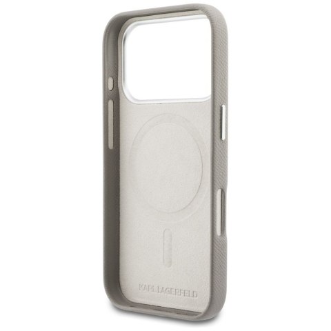 KARL LAGERFELD futerał do IPHONE 17 Pro kompatybilny z MagSafe KLHMP17L5PGFKHGG (PU FW W/ KHead Logo) szary