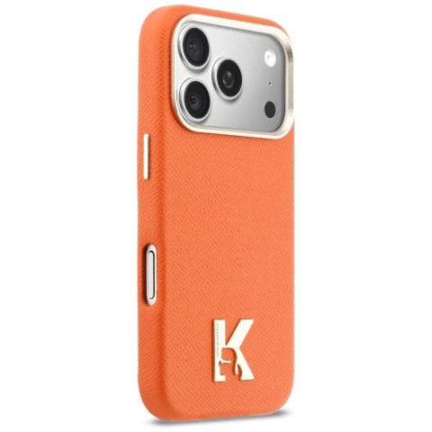 KARL LAGERFELD futerał do IPHONE 17 Pro kompatybilny z MagSafe KLHMP17L5PGFKHGO (PU FW W/ KHead Logo) pomarańczowy