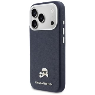 KARL LAGERFELD futerał do IPHONE 17 Pro kompatybilny z MagSafe KLHMP17L6PFKCLB (PU FW W/ K&C Head Pin) niebieski