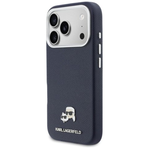 KARL LAGERFELD futerał do IPHONE 17 Pro kompatybilny z MagSafe KLHMP17L6PFKCLB (PU FW W/ K&C Head Pin) niebieski