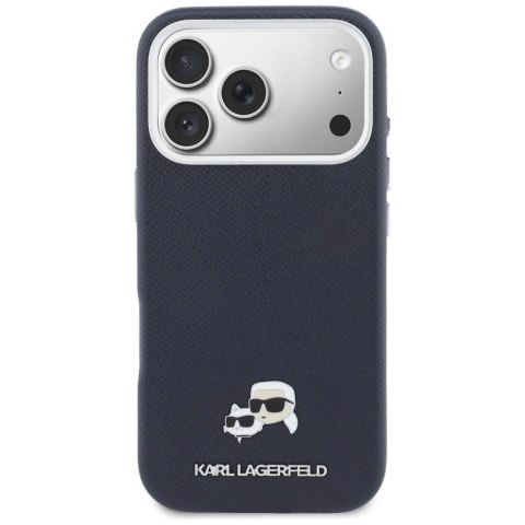 KARL LAGERFELD futerał do IPHONE 17 Pro kompatybilny z MagSafe KLHMP17L6PFKCLB (PU FW W/ K&C Head Pin) niebieski