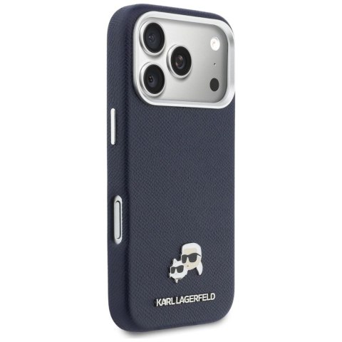 KARL LAGERFELD futerał do IPHONE 17 Pro kompatybilny z MagSafe KLHMP17L6PFKCLB (PU FW W/ K&C Head Pin) niebieski