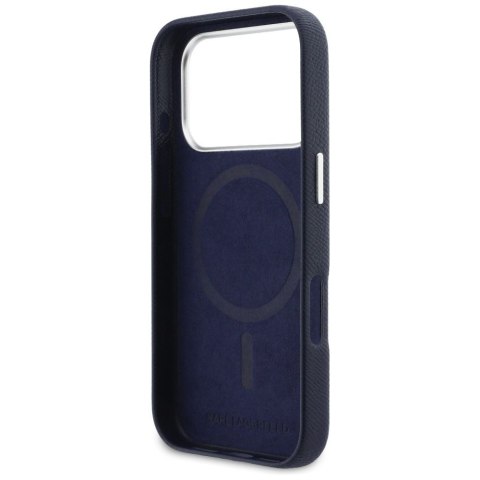 KARL LAGERFELD futerał do IPHONE 17 Pro kompatybilny z MagSafe KLHMP17L6PFKCLB (PU FW W/ K&C Head Pin) niebieski