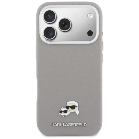 KARL LAGERFELD futerał do IPHONE 17 Pro kompatybilny z MagSafe KLHMP17L6PFKCLG (PU FW W/ K&C Head Pin) szary
