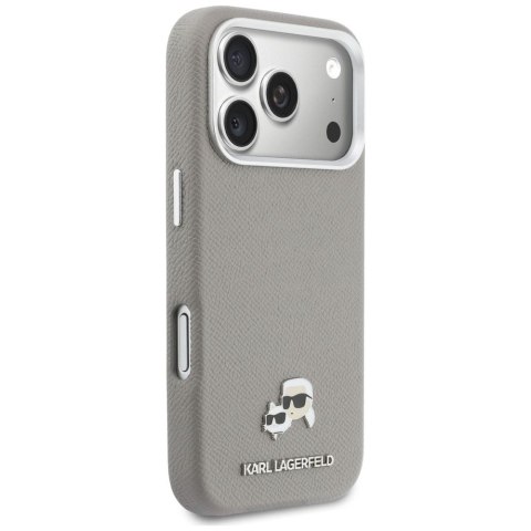 KARL LAGERFELD futerał do IPHONE 17 Pro kompatybilny z MagSafe KLHMP17L6PFKCLG (PU FW W/ K&C Head Pin) szary