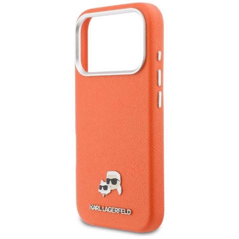 KARL LAGERFELD futerał do IPHONE 17 Pro kompatybilny z MagSafe KLHMP17L6PFKCLO (PU FW W/ K&C Head Pin) pomarańczowy
