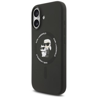 KARL LAGERFELD futerał do IPHONE 17 kompatybilny z MagSafe KLHMP17SSCMKCRHK (Silicone KC Body Ring) czarny