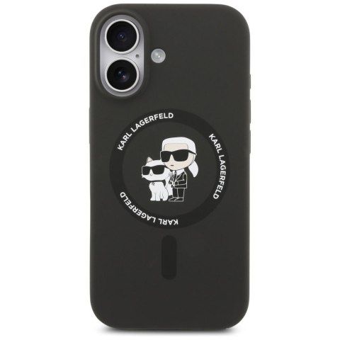 KARL LAGERFELD futerał do IPHONE 17 kompatybilny z MagSafe KLHMP17SSCMKCRHK (Silicone KC Body Ring) czarny