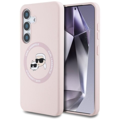 KARL LAGERFELD futerał do SAMSUNG S25 KLHMS25SSKCHTCP (Magnetic Silicone Double Heads) różowy