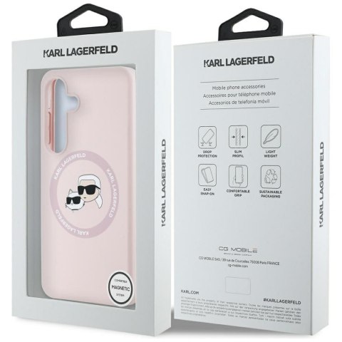 KARL LAGERFELD futerał do SAMSUNG S25 Plus KLHMS25MSKCHTCP (Magnetic Silicone Double Heads) różowy