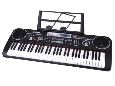 Keyboard 61 Klawiszy Podświetlane Stojak Mikrofon Organy Edukacyjne IN0187