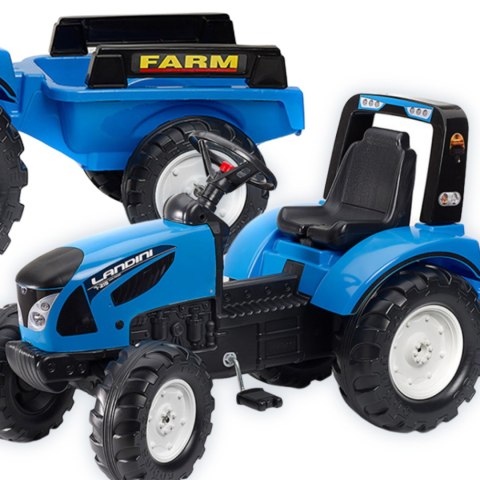 FALK Traktor Landini Niebieski na Pedały z Przyczepką od 3-7 lat