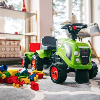 FALK Traktorek Baby Claas Zielony z Przyczepką + akc. od 1-3 lat
