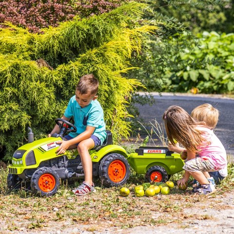 FALK Traktorek Claas Zielony na Pedały Klakson Przyczepa 2-5 lat