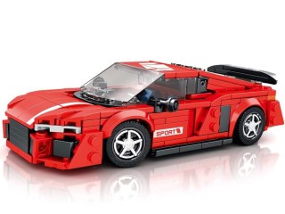 Klocki techniczne Auto CZERWONE w stylu sportowego coupe 373-ele ZA5782