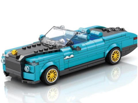 Klocki techniczne Retro auto NIEBIESKI KABRIOLET złote felgi 417-ele ZA5788