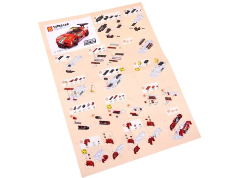 Klocki techniczne Sportowe auto CZERWONE 164-elementy + naklejki ZA4289