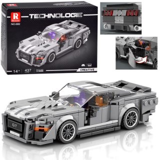 Klocki techniczne Sportowe auto SZARE z lat 60. 437-ele ZA5783