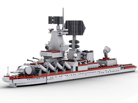 Klocki techniczne Statek Okręt Wojskowy krążownik Varyag 396 ele ZA5674