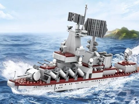 Klocki techniczne Statek Okręt Wojskowy krążownik Varyag 396 ele ZA5674
