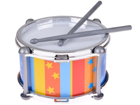Kolorowy bębenek dla dobosza 2 pałeczki + pasek śr 18 cm IN0181