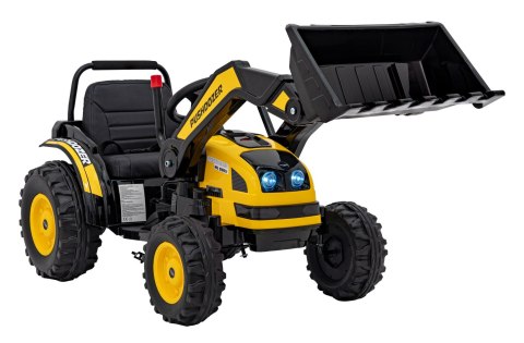 Koparka Traktor na akumulator dla dzieci Żółty + Ruchome Ramię Łyżka + Pilot + Wolny Start + Radio FM + LED
