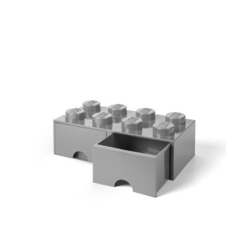 LEGO(R) pojemnik klocek z szufladami ósemka szary