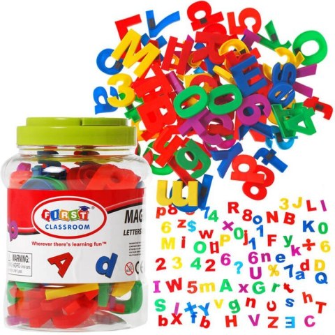 LITERKI CYFERKI MAGNETYCZNE ALFABET 80elem. magnesy TA0033