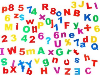 LITERKI CYFERKI MAGNETYCZNE ALFABET 80elem. magnesy TA0033