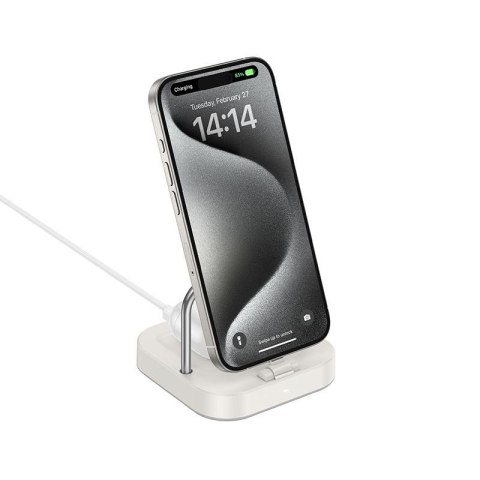 Ładowarka biurkowa Hoco 2w1 USB C PD QC 3A 30W + ładowanie bezprzewodowe 5W CQ16B biała
