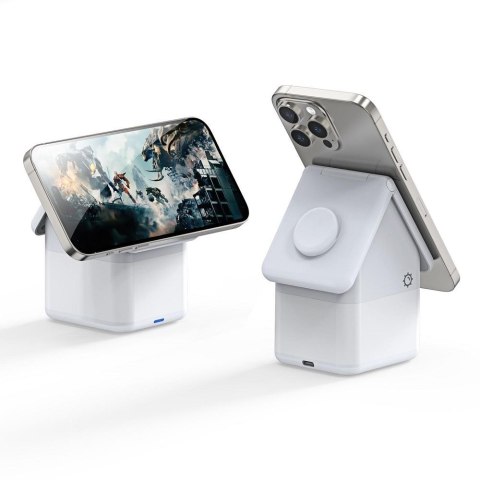 Ładowarka indukcyjna Duzzona W20 4w1 zgodna z MagSafe 15W z lampką biała