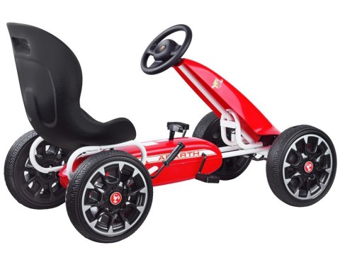 Licencjonowany GOKART ABARTH na pedały dla dzieci 30kg Miękkie koła PA0167