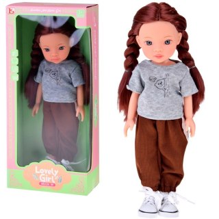 Lovely Girl Lalka z długimi szatynowymi włosami w sportowym stroju 33cm ZA5849