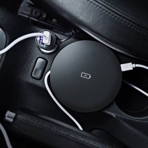 Ładowarka indukcyjna Forcell F-Energy Qi QC 15W + kabel USB C do USB A czarna