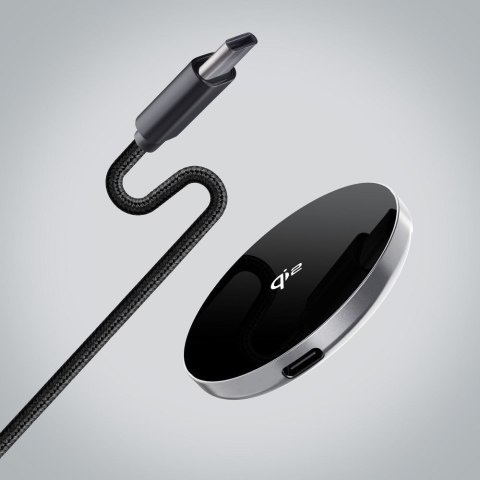 Ładowarka indukcyjna Forcell F-Energy Smart Charge USB C Qi2 15W zgodna z MagSafe z odpinanym kablem 1,5 m srebrna
