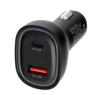 Ładowarka samochodowa Blue Star USB C + USB A QC3.0 PD AFC PPS SFC2.0 3A 63W czarna