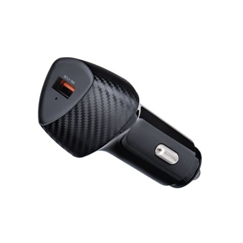 Ładowarka samochodowa Forcell F-Energy Carbon USB A QC3.0 3A 18W CC50-1A czarna