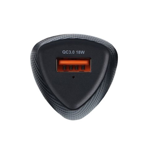 Ładowarka samochodowa Forcell F-Energy Carbon USB A QC3.0 3A 18W CC50-1A czarna