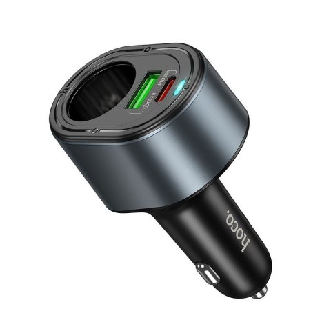 Ładowarka samochodowa Hoco USB A + USB C + gniazdo zapalniczki PD QC3.0 3A 35W Z56 czarna